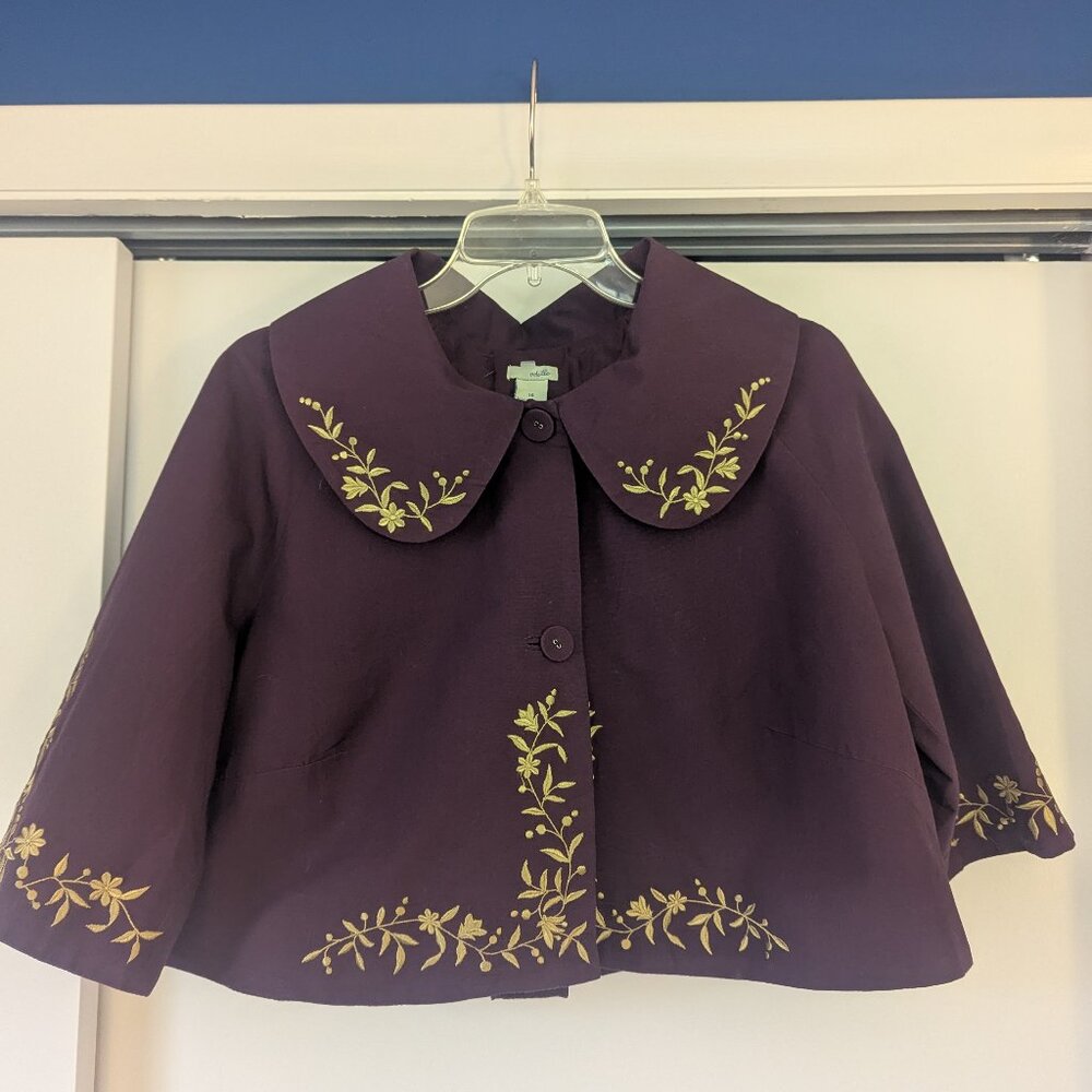 Purple and Gold Swing Bolero Jacket by Odille